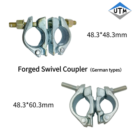 Accoppiatore girevole di tipo tedesco forgiato a goccia zincato a caldo Q235 BS1139 da 48,3 mm