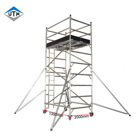 OEM draagbare 3m-15m steiger mobiele aluminium steigertoren met zwenkwiel
